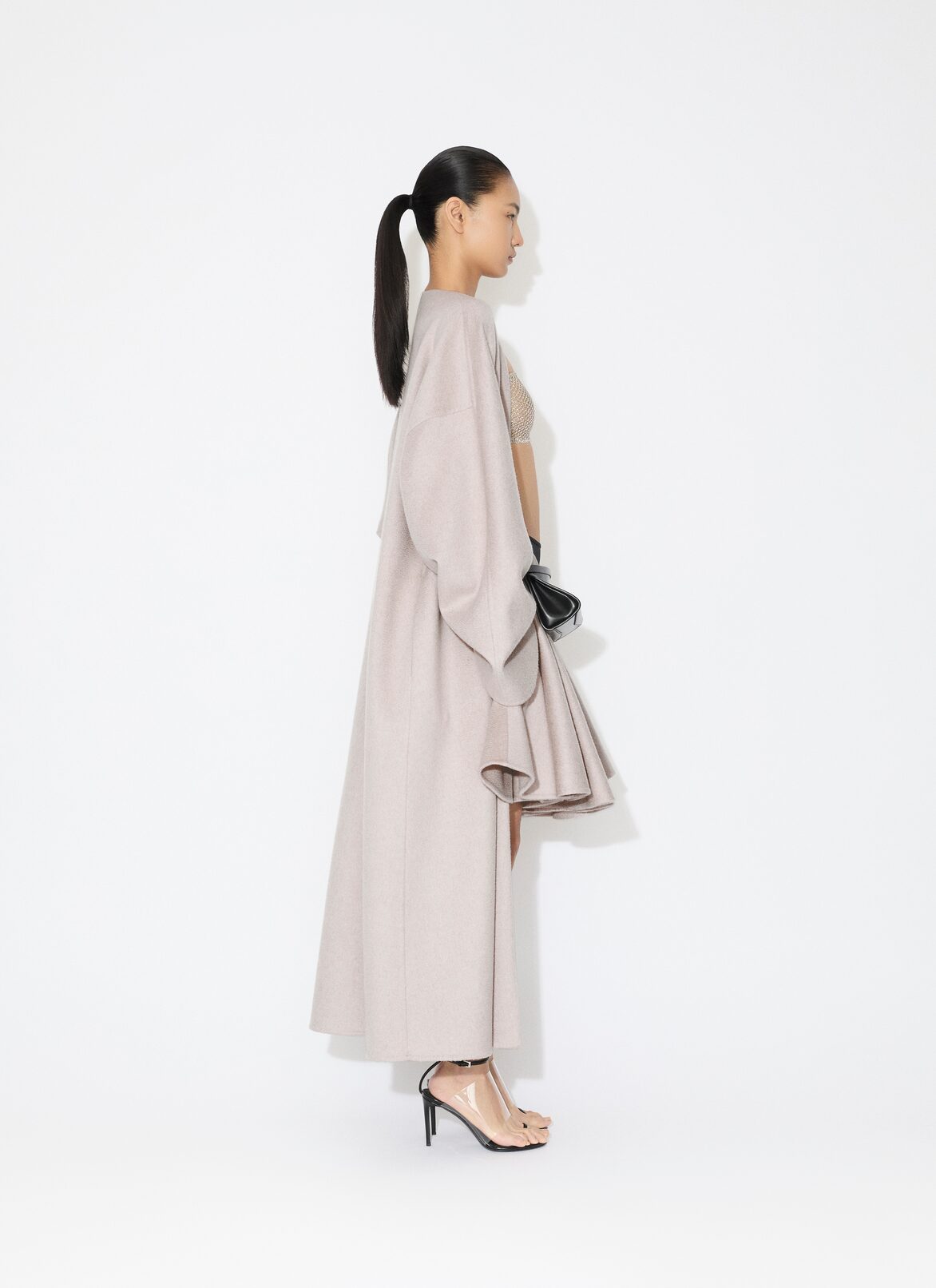 JUPE PEPLUM EN CACHEMIRE  ALAÏA JUPE PEPLUM EN CACHEMIRE  BEIGE